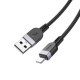 Кабель HOCO X109 Energy silicone charging data cable iP (L=1M) Black (6942007636209)