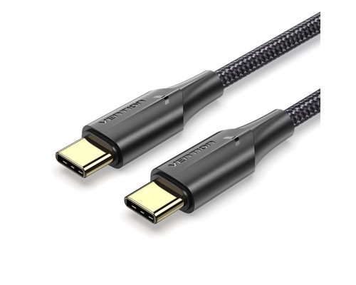 Кабель Vention Nylon Braided USB 2.0 C Male to C Male 3A Cable 2M Black LED Type (TAUBH) (TAUBH)