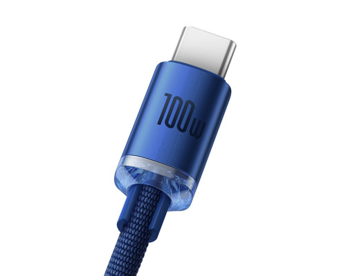 Кабель Baseus Crystal Shine Series Fast Charging Data Cable USB to Type-C 100W 2m Blue (CAJY000503)
