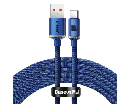 Кабель Baseus Crystal Shine Series Fast Charging Data Cable USB to Type-C 100W 2m Blue (CAJY000503)