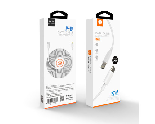 Кабель WUW-X188 Type-C to Lightning 27W 2m White (6972573334025)