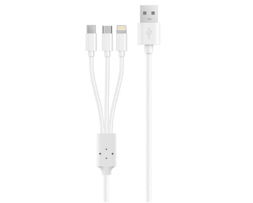 Кабель WUW-X179 3 in 1 charge cable white (X179)