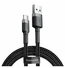 Кабель Baseus Cafule Cable USB For Type-C 3A 2m Gray+Black (CATKLF-CG1)