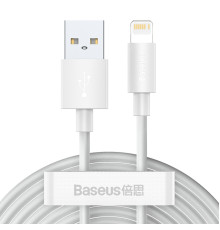 Кабель Baseus Simple Wisdom Data Cable Kit USB to iP 2.4A (2PCS/Set）1.5m White (TZCALZJ-02)