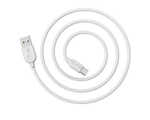 Кабель BOROFONE BX14 USB to Type-C 2.4A, 1m, PVC, TPE connectors, White (BX14C1W)