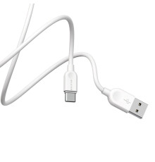 Кабель BOROFONE BX14 USB to Type-C 2.4A, 1m, PVC, TPE connectors, White (BX14C1W)