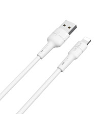 Кабель BOROFONE BX30 USB to iP 2.4A, 1m, silicone, TPE connectors, White (BX30LW)