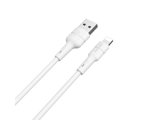 Кабель BOROFONE BX30 USB to iP 2.4A, 1m, silicone, TPE connectors, White (BX30LW)