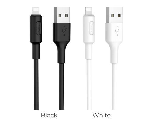 Кабель HOCO X25 USB to iP 2A, 1m, PVC, PVC connectors, Black (6957531080107)
