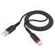 Кабель HOCO X59 USB to Type-C 3A, 1m, nylon, TPE connectors, Black (6931474744920)