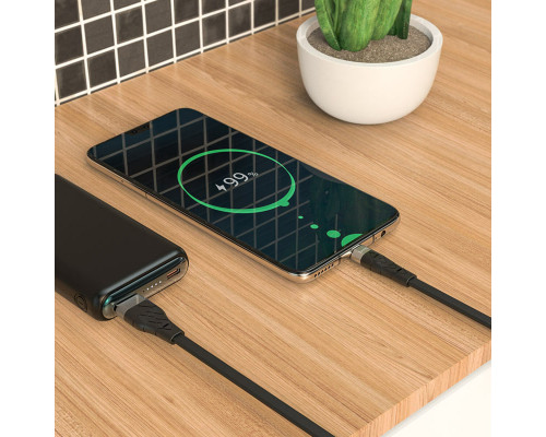 Кабель HOCO X53 USB to Type-C 3A, 1m, silicone, aluminum connectors, Black (6931474738097)