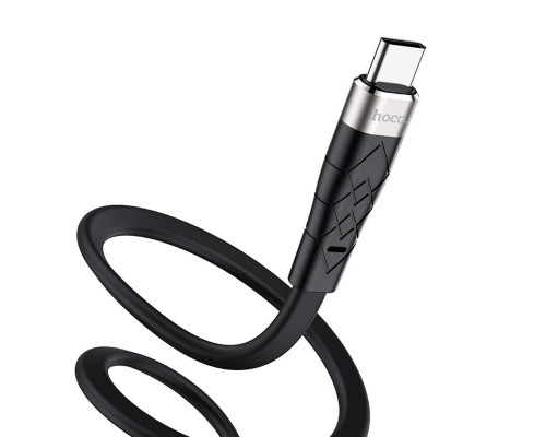 Кабель HOCO X53 USB to Type-C 3A, 1m, silicone, aluminum connectors, Black (6931474738097)