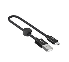 Кабель HOCO X35 USB to Micro 2.4A, 0.25m, nylon, aluminum connectors, Black (6931474707437)