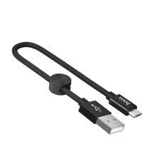 Кабель HOCO X35 USB to Micro 2.4A, 0.25m, nylon, aluminum connectors, Black (6931474707437)