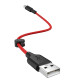 Кабель HOCO X21 Plus USB to Micro 2.4A, 0.25m, silicone, silicone connectors, Black+Red (6931474712400)