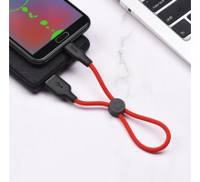 Кабель HOCO X21 Plus USB to Micro 2.4A, 0.25m, silicone, silicone connectors, Black+Red (6931474712400)