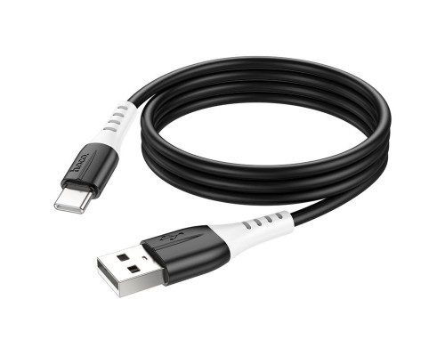 Кабель HOCO X82 USB to Type-C 3A, 1m, silicone, silicone connectors, Black (6931474768575)