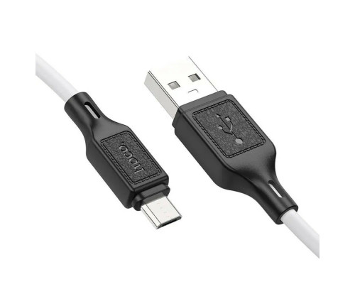 Кабель HOCO X90 Cool silicone charging data cable for Micro White (6931474788436)