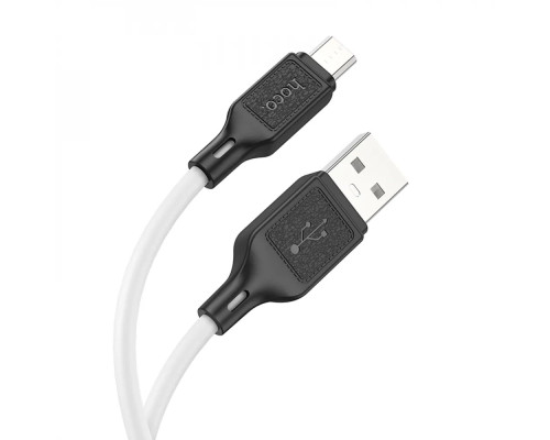 Кабель HOCO X90 Cool silicone charging data cable for Micro White (6931474788436)