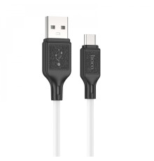 Кабель HOCO X90 Cool silicone charging data cable for Micro White (6931474788436)