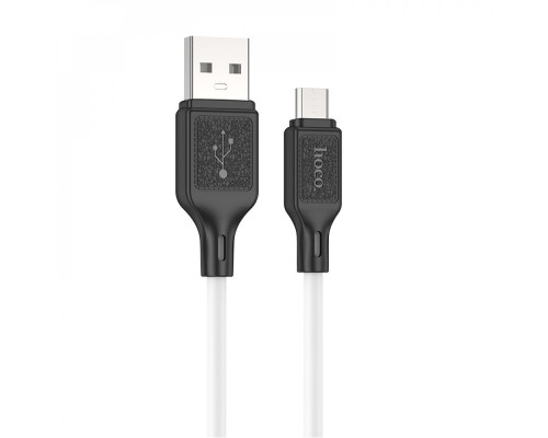 Кабель HOCO X90 Cool silicone charging data cable for Micro White (6931474788436)