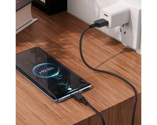 Кабель HOCO X90 Cool silicone charging data cable for Type-C Black (6931474788443)