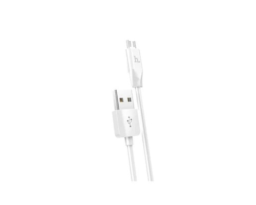 Кабель HOCO X1 USB to Micro 2.4A, 2m, PVC, PVC connectors, White (6957531042686)