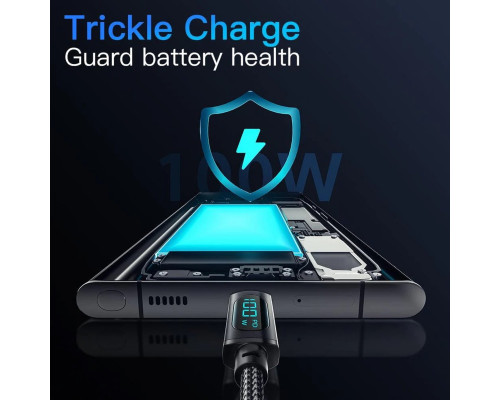 Кабель Essager Enjoy LED Digital Display USB Charging Cable USB A to Type C 100W 2m black (EXCT-XYA01-P) (EXCT-XYA01-P)