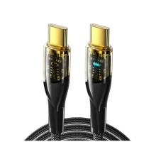 Кабель Essager Interstellar Transparent Design USB Charging Cable Type C to Type C 100W 1m black (EXCTT1-XJ01-P) (EXCTT1-XJ01-P)