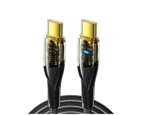 Кабель Essager Interstellar Transparent Design USB Charging Cable Type C to Type C 100W 1m black (EXCTT1-XJ01-P) (EXCTT1-XJ01-P)