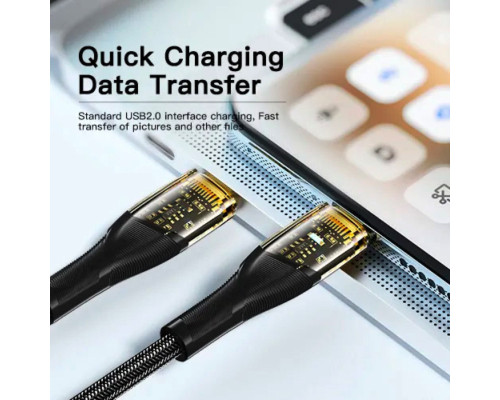 Кабель Essager Interstellar Transparent Design USB Charging Cable Type C to Type C 100W 1m black (EXCTT1-XJ01-P) (EXCTT1-XJ01-P)