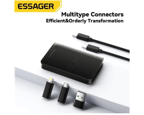 Комплект адаптерів Essager geometric multifunctional data cable storage box black (ECJHZ-JH01-P) (ECJHZ-JH01-P)