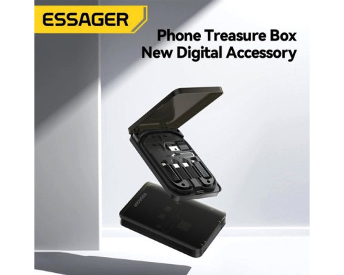 Комплект адаптерів Essager geometric multifunctional data cable storage box black (ECJHZ-JH01-P) (ECJHZ-JH01-P)