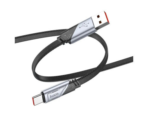 Кабель HOCO U119 USB to Type-C 5A, 1.2m, nylon, aluminum connectors, Black (6942007605007)