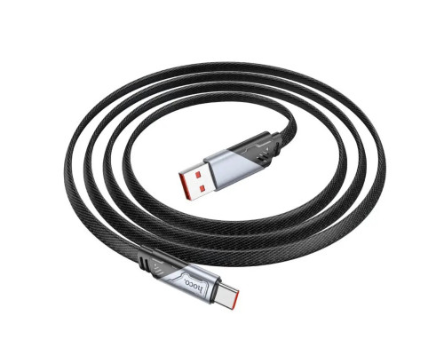 Кабель HOCO U119 USB to Type-C 5A, 1.2m, nylon, aluminum connectors, Black (6942007605007)