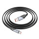 Кабель HOCO U119 USB to Type-C 5A, 1.2m, nylon, aluminum connectors, Black (6942007605007)