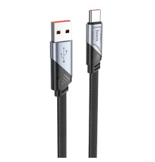 Кабель HOCO U119 USB to Type-C 5A, 1.2m, nylon, aluminum connectors, Black (6942007605007)