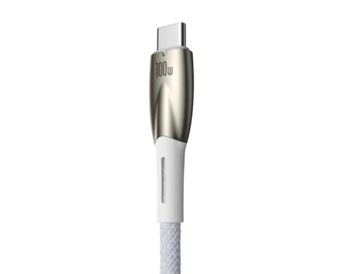 Кабель Baseus Glimmer Series Fast Charging Data Cable USB to Type-c 100W 1m White (CADH000402)