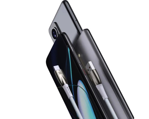 Кабель Baseus Glimmer Series Fast Charging Data Cable USB to Type-c 100W 1m White (CADH000402)