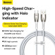 Кабель Baseus Glimmer Series Fast Charging Data Cable USB to Type-c 100W 1m White (CADH000402)