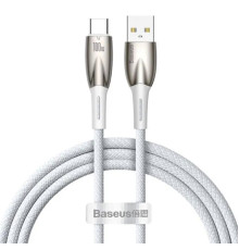 Кабель Baseus Glimmer Series Fast Charging Data Cable USB to Type-c 100W 1m White (CADH000402)