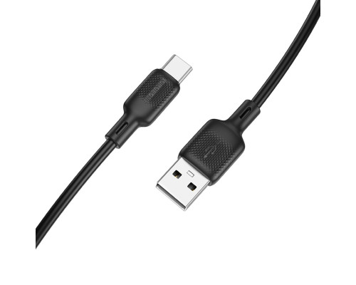 Кабель BOROFONE BX113 Lenny silicone charging data cable Type-C(L=2M) Black (6941991115509)