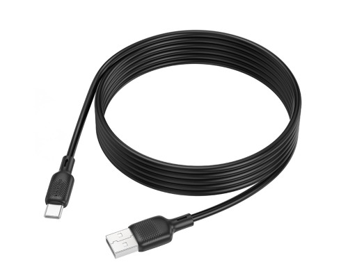 Кабель BOROFONE BX113 Lenny silicone charging data cable Type-C(L=2M) Black (6941991115509)