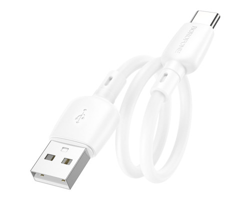 Кабель BOROFONE BX93 Super power 27W charging data cable Type-C(L=0.25M) White (6941991107795)