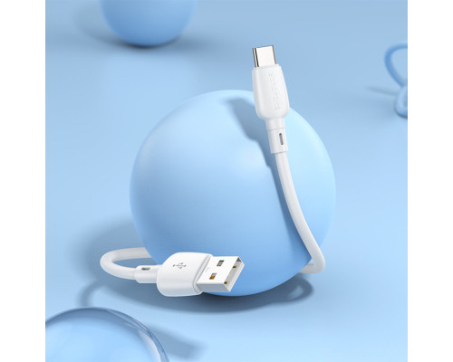 Кабель BOROFONE BX93 Super power 27W charging data cable Type-C(L=0.25M) White (6941991107795)