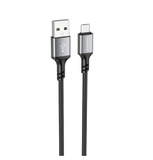 Кабель BOROFONE BX83 Micro Famous silicone charging data cable Black (6974443386387)