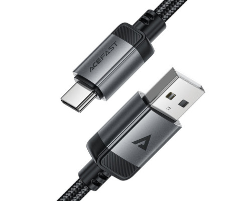Кабель ACEFAST C20-04 USB-A to USB-C aluminum alloy charging data cable Black (6974316283782)