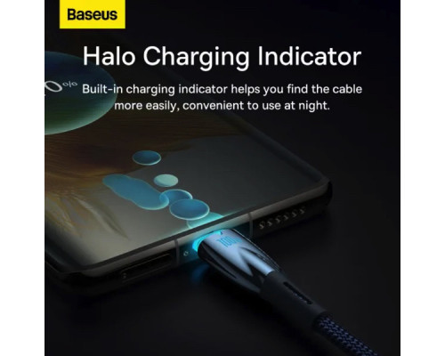 Кабель Baseus Glimmer Series Fast Charging Data Cable Type-C to Type-C 100W 1m Blue (CADH000703)