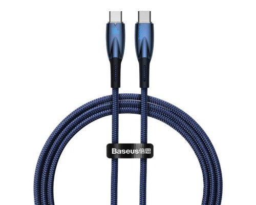 Кабель Baseus Glimmer Series Fast Charging Data Cable Type-C to Type-C 100W 1m Blue (CADH000703)