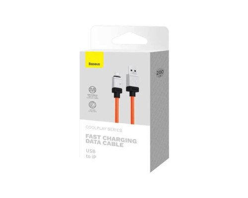 Кабель Baseus CoolPlay Series Fast Charging Cable USB to iP 2.4A 2m Orange (CAKW000507)